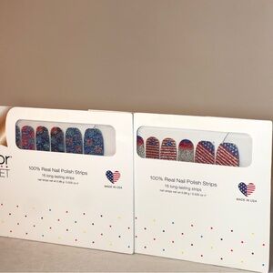 Color Street Bundle of Broad Stripes & Bright Stars and Fired Up Nail Sets